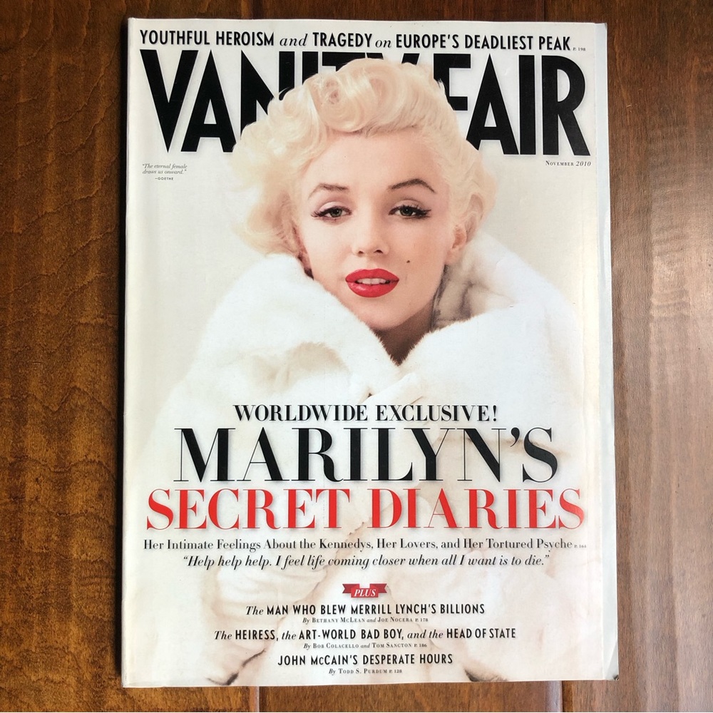 VANITY FAIR: Marilyn Monroe’s Secret Diary issue LIKE NEW
